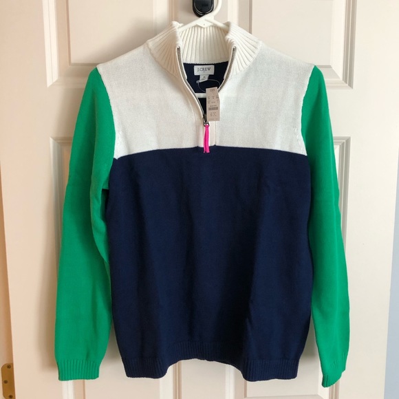 J Crew Colorblock 1/4 zip sweater, NWT - Picture 2 of 3
